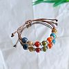 Round Ceramic Beads Braided Bead Bracelets FS-WGBFE2E-12-1