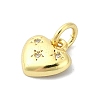 Heart Theme Brass Micro Pave Cubic Zirconia Charms KK-H475-56G-09-2