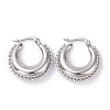 Non-Tarnish 304 Stainless Steel Crescent Moon Hoop Earrings for Women EJEW-G298-08P-1