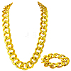 2Pcs 2 Styles Acrylic Cuban Link Chain Necklaces & Bracelets Jewelry Sets SJEW-SP0001-01G-1