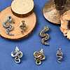 6Pcs 6 Styles Snake Zinc Alloy Lapel Pin Backs for Backpack Clothes JEWB-CJ0001-64-5