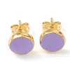 Golden Plated Brass Enamel Stud Earrings EJEW-L234-041A-2