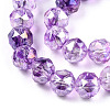 Transparent Electroplate Glass Beads Strands X-EGLA-N006-077E-3