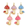 Brass Enamel Pendants KK-CBA3297-09G-1