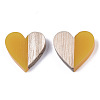 Resin & Wood Two Tone Cabochons RESI-R425-04G-2