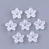 5-Petal Transparent Acrylic Bead Caps FACR-T001-06-1