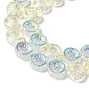 Half Electroplate Baking Paint Glass Beads Strands EGLA-K061-11A-AB-4