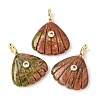 Natural Mixed Stone Carved Pendants G-C282-05-2