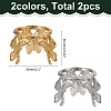 2Pcs 2 Colors Butterfly Alloy Crystal Ball Display Pedestals ODIS-WR0001-07-2