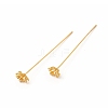 Brass Crystal Rhinestone Flower Head Pins X-KK-A178-03G-2