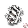 Anti-Tarnish Rhodium Plated 925 Sterling Silver Box Clasps STER-L057-016P-5