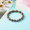 Spray Painted Natural Maple Wood & Waxed Wooden Beaded Bracelets Sets BJEW-JB06362-4
