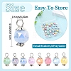 40Pcs 8 Colors Glass Pendants PALLOY-YW00157-2