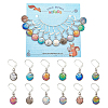 12Pcs 12 Colors Resin Figure of Fish Scale Charms Locking Stitch Markers HJEW-PH01506-1
