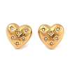 Ion Plating(IP) 304 Stainless Steel Heart Stud Earrings EJEW-C099-15GP-2