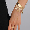 Vintage Real 18K Gold Plated Multi-layer Coin Fringe Hand Back Ring Bracelets for Women SI8830-1