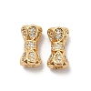 Brass Micro Pave Cubic Zirconia Beads KK-B074-49G-1