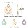 16Pcs 4 Colors Light Gold Plated Alloy Enamel Pendants ENAM-FS0001-85-4