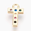 Brass Micro Pave Cubic Zirconia Charms ZIRC-F089-01G-T-2