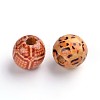 Round Printed Natural Maple Wood Beads WOOD-R243-16mm-M2-2