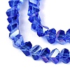 Electroplate Transparent Glass Beads Strands EGLA-Q139-01A-A24-3