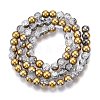 Electroplated Crackle Glass Beads Strands EGLA-N014-6mm-04-2