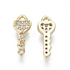 Brass Micro Pave Clear Cubic Zirconia Charms KK-S348-529-NF-2