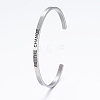 304 Stainless Steel Inspirational Cuff Bangles BJEW-K173-13P-1