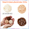 15Pcs 3 Colors Wicker Rattan Balls AJEW-SC0004-25C-2