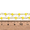 Handmade Brass Round Glass Beaded Chains KK-N281-02A-G-3