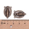 Holy Oval Carved Virgin Mary Tibetan Style Alloy Chandelier Component Links TIBEP-LF0961YKG-R-FF-3