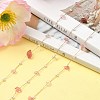 5M Natural Rose Quartz Nuggets & ABS Plastic Pearl Beaded Chains CHC-CJ0001-77-6