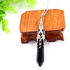 Natural Dyed & Heated Black Agate Pendant Necklaces PW-WG51950-08-1