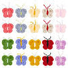 18Pcs 9 Colors Polyester Butterfly Sewing Craft Decoration FIND-FG0003-33-1