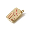 Brass Enamel Pendants KK-C262-25G-2