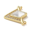 Brass Micro Pave Clear Cubic Zirconia Pendants KK-U046-09G-2