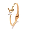 Clear Cubic Zirconia Rabbit Cuff Bangle STAS-D165-06G-1