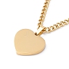 Heart with Lattice Pattern Acrylic Pendant Necklace NJEW-G074-14G-2