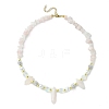 Natural Mixed Gemstone Bullet & Synthetic Moonstone Beaded Necklaces NJEW-JN04406-2