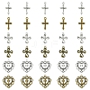 60Pcs 6 Styles Tibetan Style Alloy Pendants TIBEP-FS0001-24-3