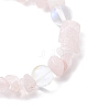 Natural Rose Quartz & Quartz Crystal & Dyed Synthetic Moonstone Beaded Stretch Bracelets for Women BJEW-JB12305-01-4