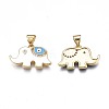 Brass Micro Pave Clear Cubic Zirconia Pendants ZIRC-N039-207E-2