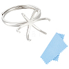1Pc Adjustable Rhodium Plated 925 Sterling Silver Ring Findings STER-UN0001-19-1