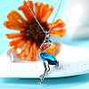Red-crowned Red Crowned Crane Real Platinum Plated Alloy Austrian Crystal Pendant Sweater Necklaces NJEW-DD0009-167C-1