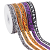 5 Rolls 5 Styles Halloween Theme Polyester Printed Grosgrain Ribbon OCOR-PH0004-42-1