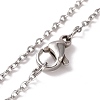 Non-Tarnish 304 Stainless Steel Coffee Bean Pendant Necklace for Women STAS-E154-25P-4