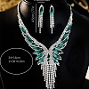 Rhinestone Butterfly Tassel Pendant Necklace & Horse Eye Tassel Stud Earrings Sets for Women WGCD1FC-01-4