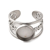 304 Stainless Steel Cuff Ring Components STAS-V012-01A-P-2