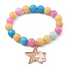 Round Natural White Jade Beaded Stretch Charm Bracelets Sets BJEW-JB05428-5