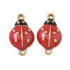 304 Stainless Steel Red Enamel Ladybug Connector Charms STAS-G393-03G-1